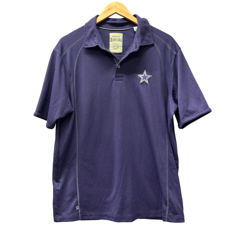Dallas Cowboys Polo Shirt Mens Large Blue Short‎ Sleeve NFL Tommy Bahama